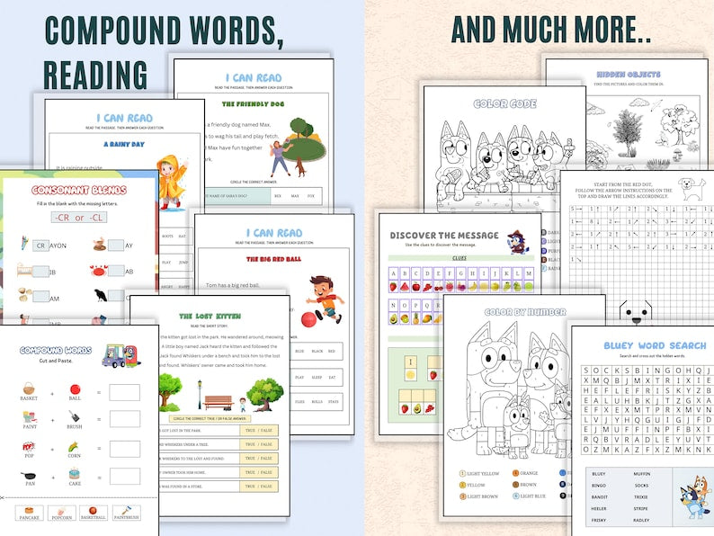 Kindergarten Curriculum Homeschool Workbook: Level 2 Learning, 220 Pages (Digital Download)
