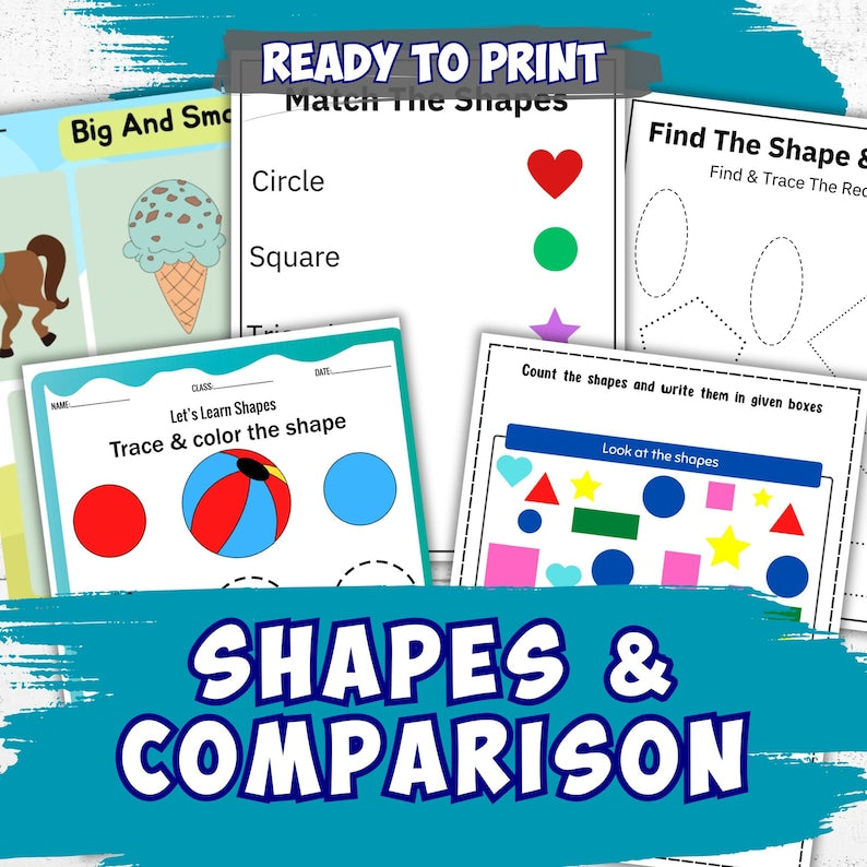 5000+ Preschool Pre-K + Kindergarten Learning Bundle, Activity Worksheets, Alphabet, Numbers, Shapes, Colors, Coloring pages, Do a Dot