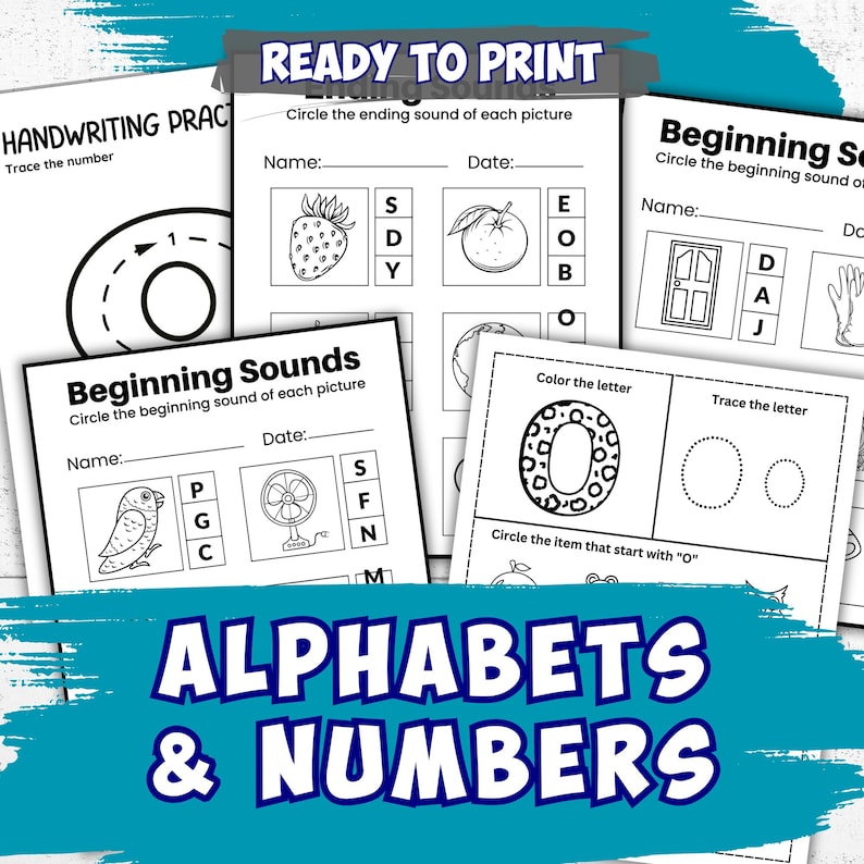 5000+ Preschool Pre-K + Kindergarten Learning Bundle, Activity Worksheets, Alphabet, Numbers, Shapes, Colors, Coloring pages, Do a Dot