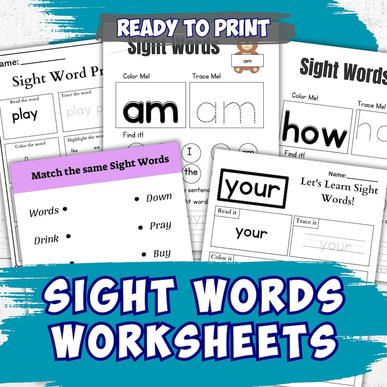 5000+ Preschool Pre-K + Kindergarten Learning Bundle, Activity Worksheets, Alphabet, Numbers, Shapes, Colors, Coloring pages, Do a Dot