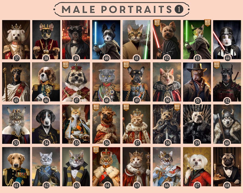 Custom Pet Portrait Painting Canvas, Renaissance Dog Portrait from Photo, Royal Pet King Portrait Painting Digital Art, Portrait Art Design