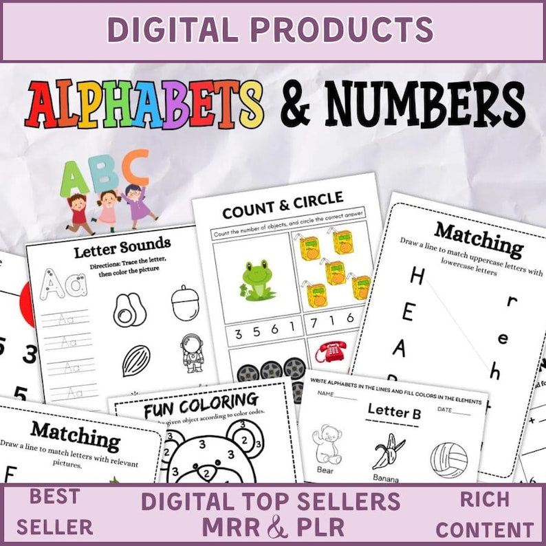20,000+ Kids Learning Worksheets: Mega Bundle PLR MRR (Digital Download)