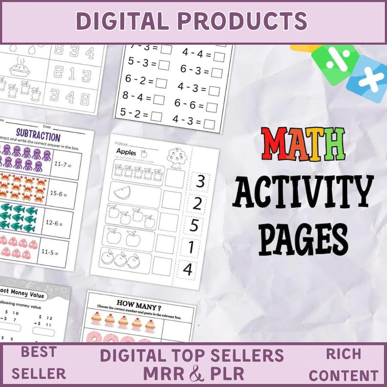 20,000+ Kids Learning Worksheets: Mega Bundle PLR MRR (Digital Download)