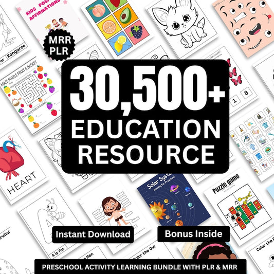 Kids Learning & Classroom Activities Bundle |Teachers Parents Worksheets For Kids | DFY Digital Product Bundle| PLR MRR Master Resell Rights